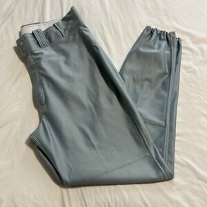 Russell Athletic Mens XL Baseball Pants Grey Polyester Elastic Hem Athletic